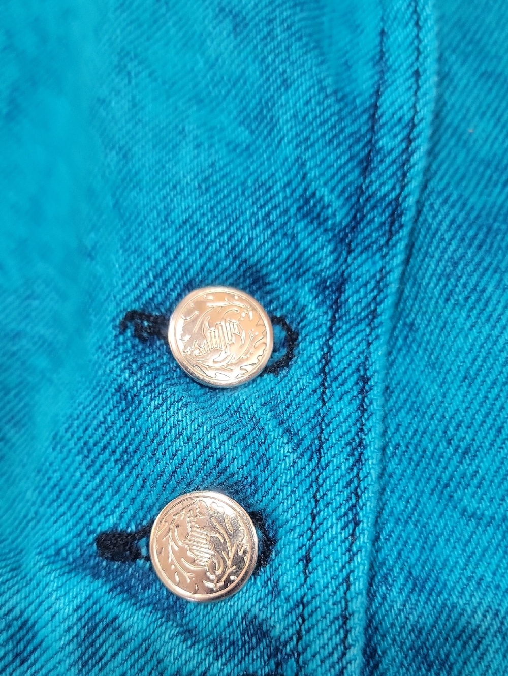 VTG Sundance Turquoise Denim Blazer - Picture 10 of 13